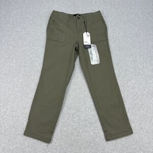 1822 Denim Pants Straight Leg Ankle Women 6 Olive Green Chino Utility CY8M2091A1